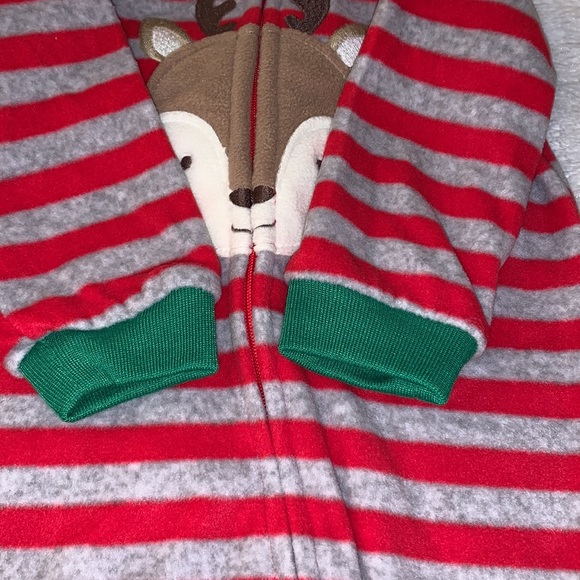 Carter’s Reindeer Striped Sleeper Footed One-piece Baby - Picture 8 of 9